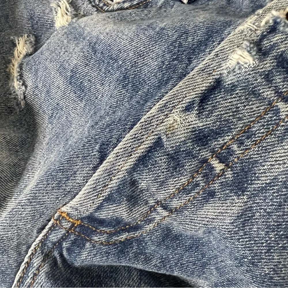 Aritzia Denim Forum Organic Cotton The Ex Boyfriend Distressed Button Shorts 25